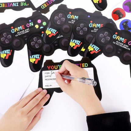 30set Gamepad Theme Party Invitation Cards Video Game Birthday Party Invites Set