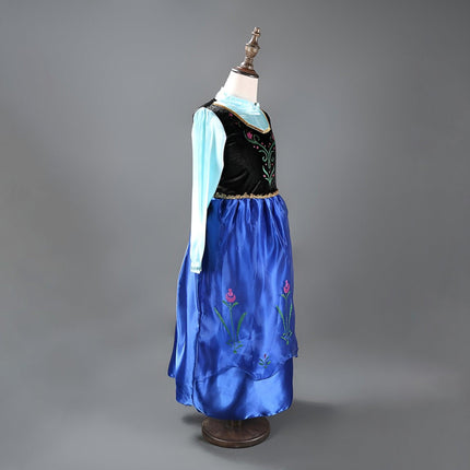 Girls Dress Frozen Anna Long Sleeve Princess Dress AU - Aimall