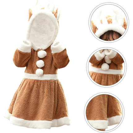 Christmas Kids Elk Dress Costume Holiday Party Outfit Children's Clothing - Aimall