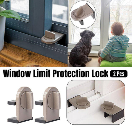2pcs Window Limit Guard Lock Keyless Rotary Positioning Anti Shift Security Lock