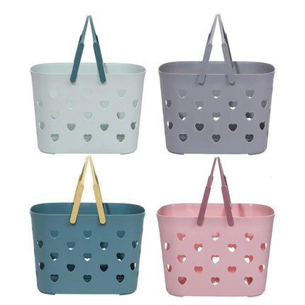 4pcs Handheld Love Storage Basket Bathroom Organizer Bath Storage Basket Set
