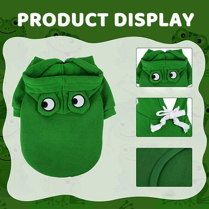 Warm Hooded Cartoon Frog Pet Clothes for Dogs and Cats Autumn Winter Vest