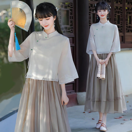 Elegant Cheongsam Women Modern Chic Chinese improved Style Han Fashion Dress - Aimall