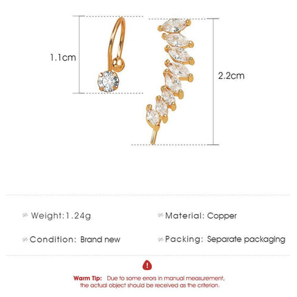 Simple Ear Clips No Piercing Stud Earrings Set Non Pierced Fashion Jewellery