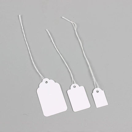 500PCS White Strung Tags Labels Retail Luggage Jewelry price tags with string - Aimall