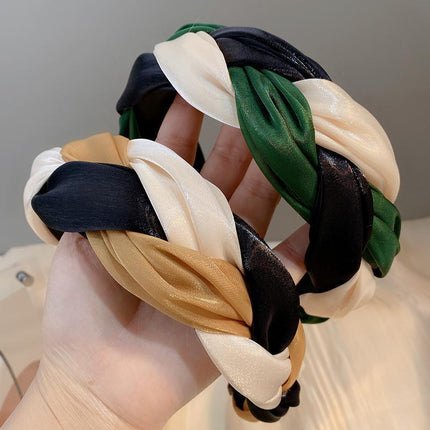 Women Headband Twist Hairband Knot Cross Tie Wide Headwear Hair Band Hoops Gift - Aimall