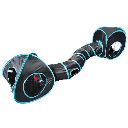 Collapsible Cat Tunnel Interactive Drill Bucket Fun Pet Toy for Cats Indoor Play