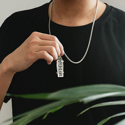 Hip-Hop Titanium Steel Pendant Necklace Letter Scooter Design Sweater Chain