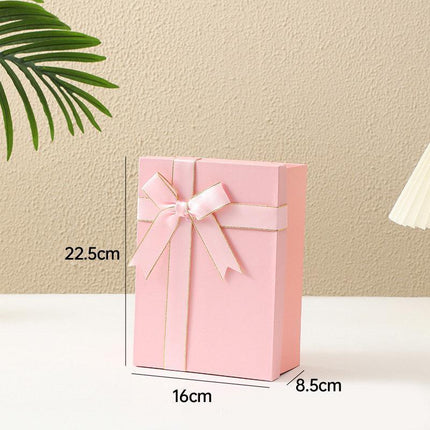 5PCS Large Black Folding Gift Box with Ribbon Bow One-Piece Shoe Apparel Box