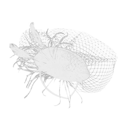 Women Retro Feather Bridal Veil Headwear Festival Stage Top Hat Hair Accessories