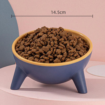 Raised Cat Bowl Pet Feeder Pet Bowl Elevated Dog Bowls 15° Tilted Pet Water Bowl - Aimall
