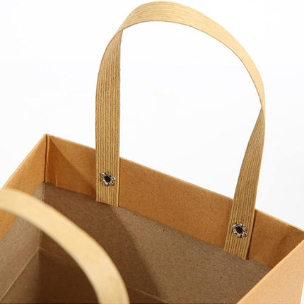 Square Paper Bags Standard Kraft Material Sturdy Multipurpose Available 3 Sizes