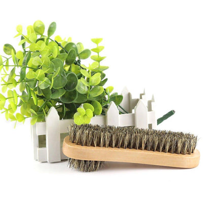 Double Sided Leather Shoe Polish Brush Oval Oiled Scrub Shoe Cleaning Tool