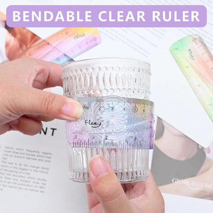 4pcs Colourful Bendable Soft Ruler 15cm Foldable Flexible Measuring Ruler Set