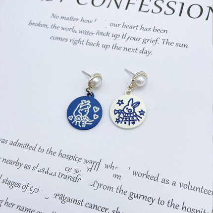 Cute Cartoon Asymmetrical Stud Earrings Fun Fashion Jewelry for Daily Outfits