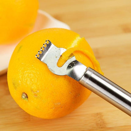 Lemon Zester Grater Knife Tool Stainless Steel with Channel Garnish Citrus Lime - Aimall