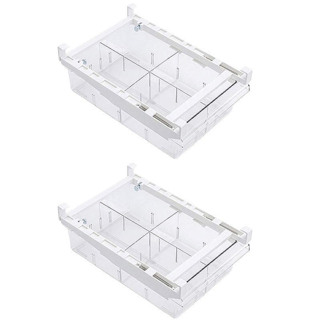 2 Pack Fridge Crisper Drawer Storage Boxes Food Organizer for Fresh Produce