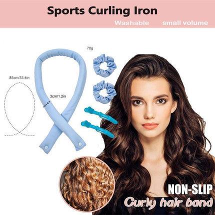 Heatless Curling Rod Headband Lazy Curler No Heat Curls Ribbon Hair Hair Curlers - Aimall