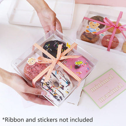 20PCS Small Cake Dessert Packing Box Transparent Box Donut Pastry Box Mousse Puffs