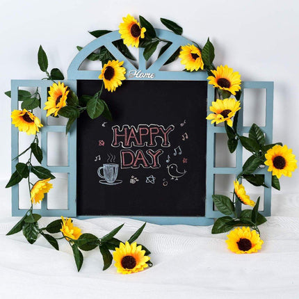 4pcs Artificial Sunflower Rattan Decorative Flower Garland Sunflower Vine Decor