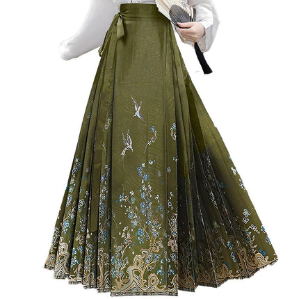 Spring Autumn Hanfu Set for Women Improved Daily Wear Commuting Horse Skirt
