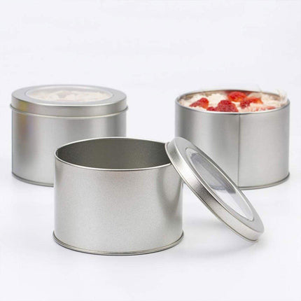 10pcs Open Window Cake Tin Box Bakery Biscuit Packaging Storage Tin Box Set