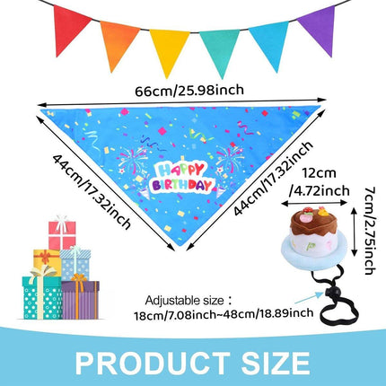 Pet Birthday Cake Hat and Triangle Towel combination Fun Party Dress Up for Pets