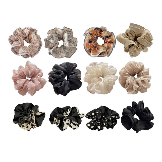 Oversize Large Scrunchies Silk Satin Elastic Hair Hair Bands Rope Tie Ponytail - Aimall