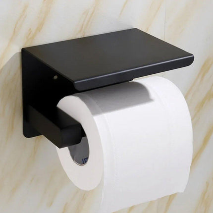 Black Stainless Steel Toilet Paper Holder Bathroom Storage Hooks Washroom