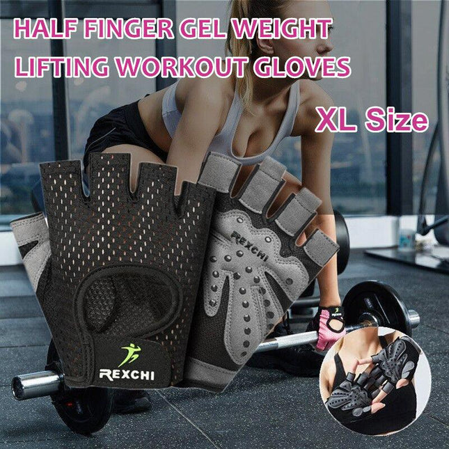 XL Women Fitness Gym Training Gloves Half Finger Gel Weight Lifting Workout Gloves - Aimall