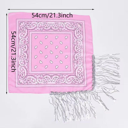 2pcs Fringe Bandana Hip Hop Scarf Stylish Head Wrap Neck Accessory for Men Women
