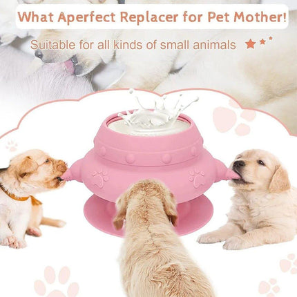 Silicone Pet Feeding Device Anti-choking Bionic Breast-feeding Water Feeder