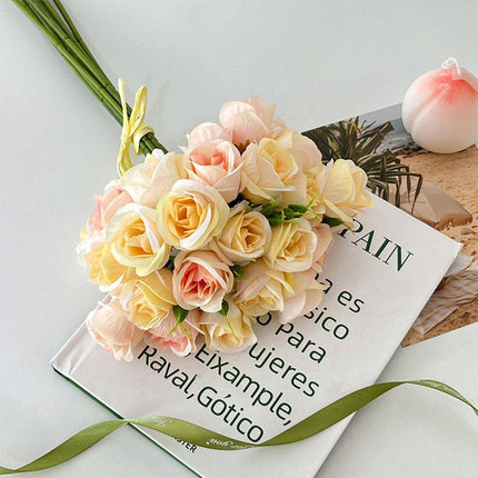 2pcs Artificial Rose Bouquet Valentines Day Gift Fake Flowers Wedding Decor