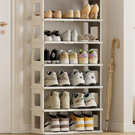 7 Tier Folding Shoe Rack for Easy Storage Space Saver Adjustable Shoe Organizer
