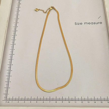 Titanium Steel Flat Snake Bone Necklace Chain Choker For Men Women Jewelry Gifts - Aimall