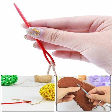 Mix Colour 20PCS Plastic Darning Threading Weaving Sewing Needles Great for Kids - Aimall