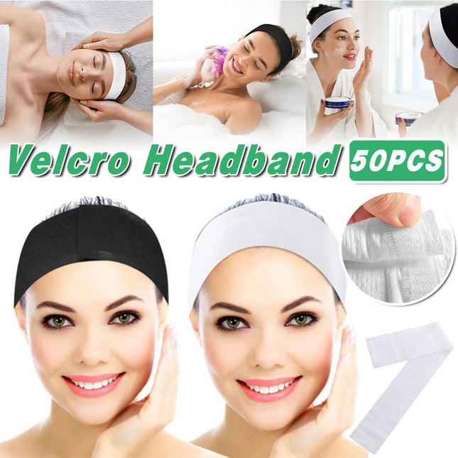 50pcs Disposable Velcro Hair Ties Elastic Nonwoven Hair Ties for Beauty Salon