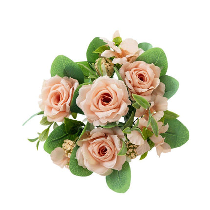 2Pcs Simulation Rose Bouquet Home Decoration Artificial Flower Arrangement Set