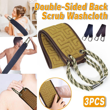 3PCS Long Strip Back Towel Exfoliating Shower Scrub Body Wash Cloth Bath Strap