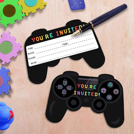 30set Gamepad Theme Party Invitation Cards Video Game Birthday Party Invites Set