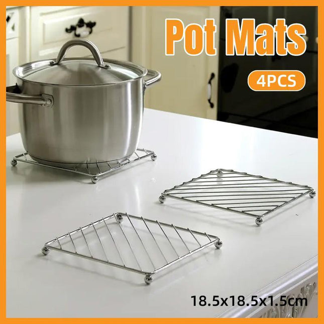 4pcs Heat Insulating Mat Tabletop Saucespan Anti Scald Cookware Protector Pad