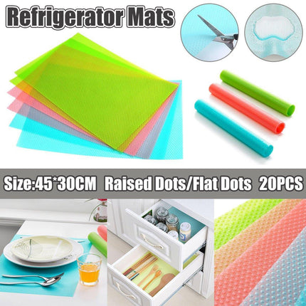 20pcs Kitchen Anti-Slip Pad Cuttable Anti-Stain Refrigerator Cabinet Liner Pads