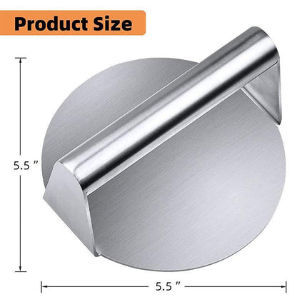 Burger Press Meat Smasher Hamburger Steak No-Rust for Griddle Accessory BBQ Home - Aimall