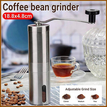 18.8cm Manual Coffee Bean Grinder Stainless Steel Hand Coffee Mill Ceramic Burr