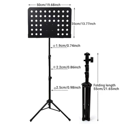 Adjustable Heavy Duty Music Stand Folding Large Sheet Holder for Stage Conductor