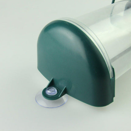 Clear Plastic Automatic Bird Feeder Suspended Suction Cup Feeder with Cover