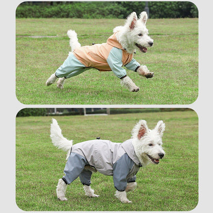 Waterproof Four Foot Dog Raincoat for Small Medium Large Dogs Pet Rainy Day Coat