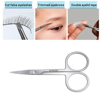 Eyebrow Trimming Scissors Eyelash Nose Hair Cutter Manicure Tweezers