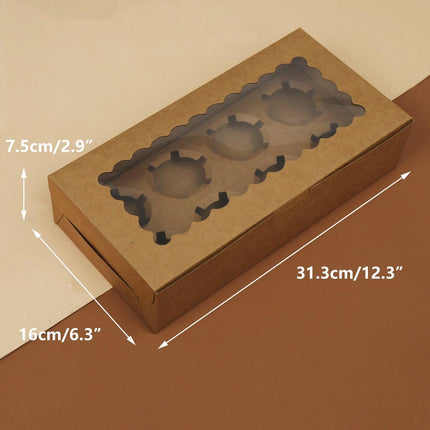 25Pcs Paper Cupcake Box with Window for Party Wedding Bakery Gift Packaging