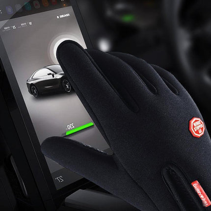 S Size Bike Cycling Gloves Touch Waterproof Full Finger Winter Fitness - Aimall